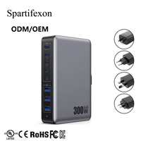 Chargeur de bureau 300W au nitrure de gallium, station de charge rapide multi-ports PD pour ordinateur portable, ordinateur portable, téléphone portable