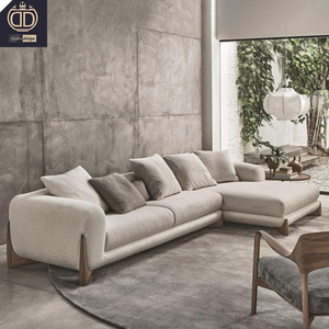 Sillón <span class=keywords><strong>Chaise</strong></span> <span class=keywords><strong>Longue</strong></span> de <span class=keywords><strong>Diseño</strong></span> Nórdico Wabi-Sabi, Tapizado en Tela Gris, Estilo Moderno <span class=keywords><strong>Italiano</strong></span> de Lujo - Product Image 3