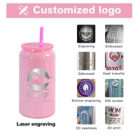 Gobelet isotherme portable en acier inoxydable à double paroi de 16 oz avec paille, personnalisable avec logo, pour boissons chaudes et froides, idéal pour la maison et les fêtes