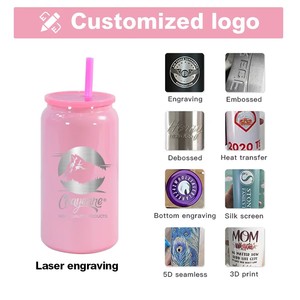 Vaso <span class=keywords><strong>de</strong></span> Acero Inoxidable <span class=keywords><strong>de</strong></span> Doble Pared con Aislamiento al Vacío <span class=keywords><strong>de</strong></span> 16 oz, con Pajita, Logotipo Personalizado, Portátil, para Bebidas Frías/Calientes, para el Hogar y Fiestas - Product Image 5