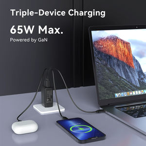 <span class=keywords><strong>Prise</strong></span> de courant australienne 65w pd gan3 bloc de <span class=keywords><strong>chargeur</strong></span> mural rapide 3 en 1 usb c <span class=keywords><strong>chargeur</strong></span> rapide avec certificats RCM SAA - Product Image 2