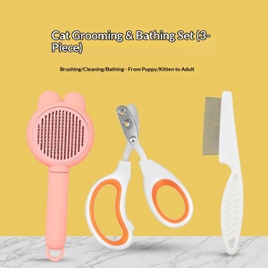 Coupe-ongles pour chat et chien & peigne anti-puces en ABS - Ensemble de toilettage pour animaux de compagnie en trois pièces - Élimine les poils lâches et les puces - Conçu pour les chats et les chiens - Product Image 5