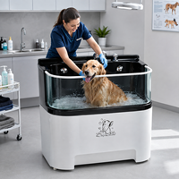 Baignoire SPA pour animaux de compagnie en acrylique avec fenêtre en verre, à commande automatique par jetons, avec micro-bulles et ozone, pour lavage de chiens en libre-service