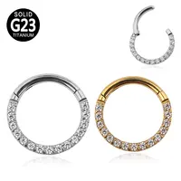 ASTM F136 anneaux de nez en titane anneaux de Segment de charnière boucles d'oreilles Piercing bijoux de corps pour femme homme
