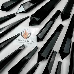 Atacado Natural Black Obsidian Crystal <span class=keywords><strong>Wand</strong></span> com Stand Healing Crystal Point Black Obsidian <span class=keywords><strong>Wand</strong></span> para Energy Healing - Product Image 5