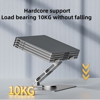 Support d'ordinateur portable rotatif à 360 ° robuste en métal avec coussinets en silicone anti-rayures support réglable pour tablette PC