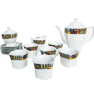 17pcs piazza saba insieme della tazza di tè con la tradizionale etiope art design