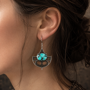 Pendientes de Color Turquesa Vintage, Estilo Retro, Pendientes Colgantes, Joyería de Moda Bohemia para Mujer, Venta al por Mayor - Product Image 4