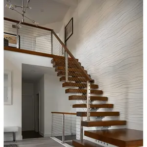DF Top-ranked modern indoor stair 42" cable railing deck posts