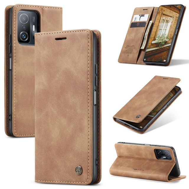 Luxury Artificial Leather Magnetic Wallet Case for Redmi Note 10 4G Flip Card Holder & Shockproof