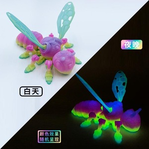 Figurine de frelon mécanique cyberpunk imprimée en 3D transfrontalière avec ailes et articulations mobiles, jouet pour enfants - Product Image 6