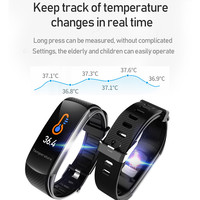 Reloj de pulsera inteligente C6T, rastreador de salud física con control de la temperatura corporal, pulsera impermeable operada por Android