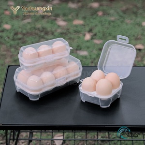 กล่องเก็บไข่พลาสติกใสพร้อมช่อง 6 ช่องภาชนะตั้งแคมป์กลางแจ้งแบบพกพาสำหรับการป้องกันไข่สด - Product Image 3