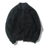 Blouson aviateur unisexe personnalisé de haute qualité avec fermeture éclair pour le travail Veste aviateur universitaire en cuir imperméable Letterman vierge OEM pour hommes