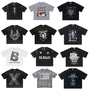 Schweres 280GSM Baumwoll-T-Shirt für Herren, <span class=keywords><strong>Oversized</strong></span> <span class=keywords><strong>Streetwear</strong></span>, Acid Wash, Vintage Grafik-Tee, Drop-Shoulder, Boxy Fit, <span class=keywords><strong>Hip</strong></span>-<span class=keywords><strong>Hop</strong></span>-Oberteil - Product Image 1