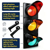 Feu de signalisation routière LED anti-poussière 200 mm 300 mm pour véhicules et piétons, idéal pour les projets en Moyen-Orient et en Asie du Sud-Est