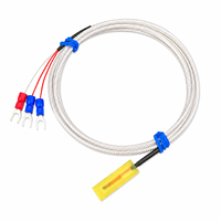 Sensor de Temperatura RTD PT100 Tipo Parche, Cable Trenzado de Fibra de Vidrio de 3 Hilos, Terminal en U, Montaje Superficial, Resistencia Térmica de Platino, OEM