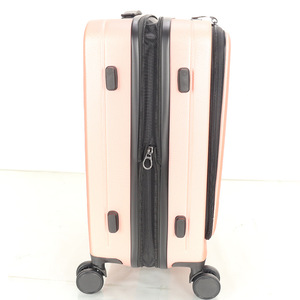 Lightweight Carry-On <b>Suitcase</b> 20-Inch Front-Zipper Unisex Business Travel Luggage Solid Color With Soft Handle - Product Image 3