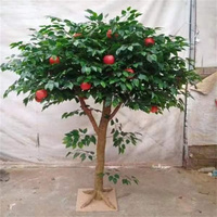 Vente en gros d'arbres fruitiers artificiels décoratifs de grande taille, faits à la main, pour l'intérieur et l'extérieur, avec des fruits de pomme réalistes au toucher
