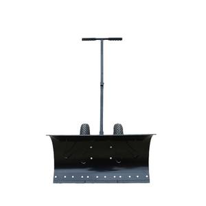Nouvelle pelle à neige à roues en métal orange/noir de 740 mm avec poussoir à neige épaissi pour routes et trottoirs - Product Image 6