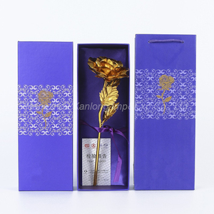 ลดกระหน่ำสีสันสดใส24K ฟอยล์สีทองดอกไม้วาเลนไทน์รูปนักบุญวาเลนไทน์ของขวัญพร้อมแฟลช LED - Product Image 4
