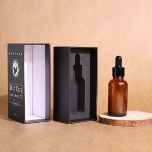 Flacone Contagocce in Vetro Nero Opaco Personalizzabile con Logo, con Scatola Quadrata per Siero Viso, Olio per Capelli e Barba - 10ml/30ml/50ml/100ml - Product Image 4