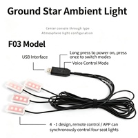 Lumière ambiante LED pour voiture, application + télécommande, éclairage musical, lumière décorative, bandes lumineuses LED, éclairage intérieur LED, décoration de voiture RGB