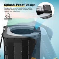 Toilette d'urgence pliable portable pour adultes/enfants pour le camping en plein air avec couvercle et porte-papier, capacité de 15 L, pour les voyages et la randonnée, capacité de charge de 150 kg