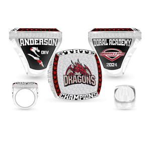 Anillo de campeones de equipo de alta calidad de voleibol de softbol personalizado - Product Image 3