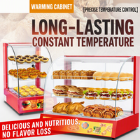 Vitrine chauffante commerciale compacte pour œufs, tartes, pains, gâteaux, burgers et autres aliments
