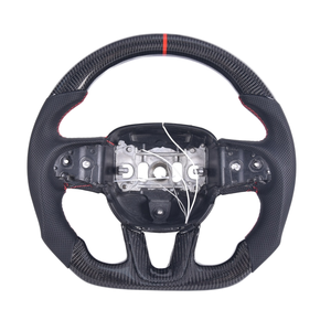 Volant en cuir avec revêtement en fibre de carbone adapté aux Dodge Challenger Charger RT Durango <span class=keywords><strong>SRT</strong></span> Hellcat Jeep Cherokee <span class=keywords><strong>Trackhawk</strong></span> - Product Image 1