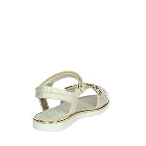 Sandalias Asso para Niña AG-17210, Sandalias de Plataforma con Decoración de Flores Blancas y Plateadas - Product Image 3
