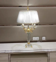 Lampe de table en cristal pour salon de luxe de style européen lampe de chevet de luxe française grande lampe décorative blanche