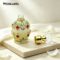 Botol Parfum Berhias Permata Estetika Timur Tengah Botol Minyak Kaca Dekoratif Kotak Hadiah Kustom Layanan Satu Atap