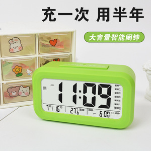 นาฬิกาอัจฉริยะ นาฬิกาปลุกดิจิตอลพร้อมจอแสดงอุณหภูมิและฟังก์ชั่นเลื่อนปลุกสำหรับนาฬิกาตั้งโต๊ะนักเรียน - Product Image 4