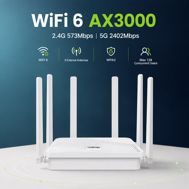 Support 802.11ax 2.4G and 5.8G MT7981B+MT7976+MT7531Chip WiFi6 3000M Wireless Router