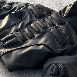 Giacca in Gomma Espansa Personalizzata per Uomo, Design Mascherato di Alta Moda, Spessa Giacca Invernale in Pelle con Zip, Streetwear del Produttore - Product Image 3