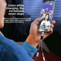Câble audio Type-C de haute qualité avec cœur en cuivre, adaptateur convertisseur 2-en-1 pour charge et sortie audio, modèle 003, marque OEM