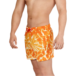 <b>Men's</b> Tie Dye Board Shorts Blue White Quick Dry Drawstring Casual Swim <b>Trunks</b> Short Length Mid Waist - Product Image 2