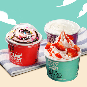 Papel para Helados <span class=keywords><strong>2021</strong></span>, Listo para Enviar, Logotipo Personalizado Impreso, Adhesivo Personalizado, Vaso de Papel para Helados de 6oz y 16oz - Product Image 3