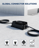 Chargeur de batterie LNLEE 54,6V 10A pour batterie lithium 48V 30Ah, adaptateur de chargeur de vélo électrique