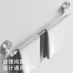 Yimijia Retractable Towel Bar 60 Cm Double Bars Adjustable Length Wall Mounted Bathroom Kitchen Storage Rack - Product Image 3