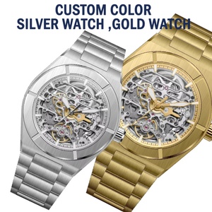 Reloj Mecánico de Lujo de Edición Limitada en Latón con Logotipo Personalizado, Correa de Oro Amarillo, Automático Japonés, Acero Inoxidable, Resistente al Agua - Product Image 4