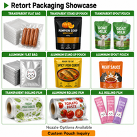 Pochette d'emballage pour nourriture humide pour chat avec bec verseur |   Sac de recharge pour aliments pour animaux de compagnie stérilisé en autoclave de qualité alimentaire avec logo personnalisé pour chats