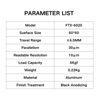Table coulissante linéaire manuelle en aluminium série C&K Ftx-6020, guide à billes, calibrage d'instruments optiques, positionnement de précision, 1 an