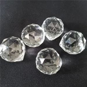 40 mm क्वार्ट्ज क्रिस्टल ग्लास Faceted गेंद प्राकृतिक पत्थर और खनिजों फेंग शुई कण गेंदों घर सजावट Suncatcher