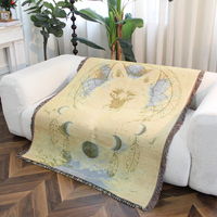 Couverture en tapisserie motif loup, tissée jacquard, écologique, vente en gros d'usine, avec personnalisation OEM ODM du LOGO et du motif