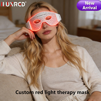 Masque pour les yeux ILUXRED de haute qualité, masque facial LED infrarouge, thérapie par lumière rouge, silicone, contrôle sans fil pour le visage et le cou