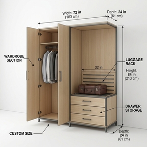 Armario Modular Industrial DHK para Hotel con <span class=keywords><strong>Caja</strong></span> Fuerte Integrada y Portaequipajes, Mueble <span class=keywords><strong>de</strong></span> Almacenamiento para Dormitorio - Product Image 4