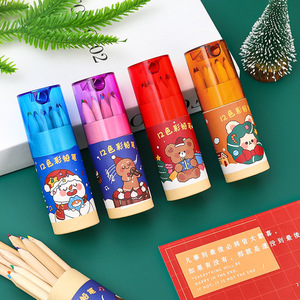Cartone animato natale colorato matita in legno creativo 12 colori set matita arte da colorare <span class=keywords><strong>pastelli</strong></span> a matita - Product Image 1